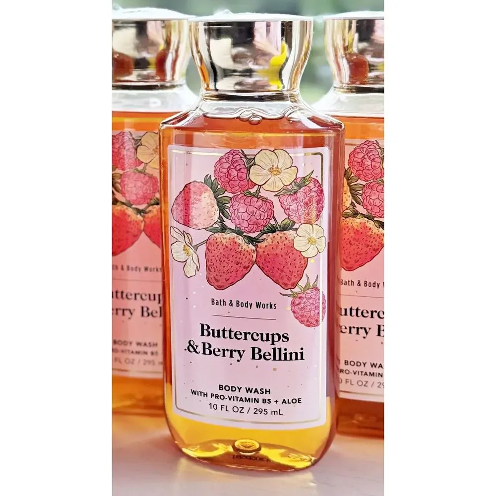 Bath & Body Works Buttercups & Berry Bellini 10oz Shower Gel Body Wash x5
